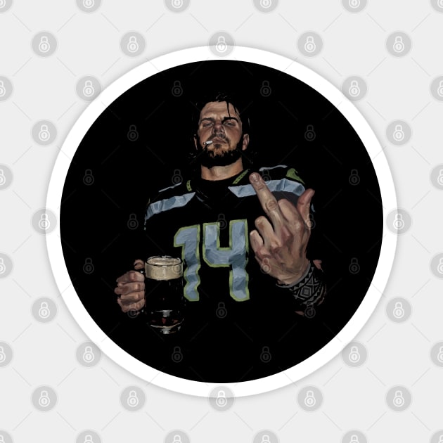 Sam Darnold #14 "GEQBUS" Super Bowl LX Champion Vintage Graphic Tee Magnet by dtr_art